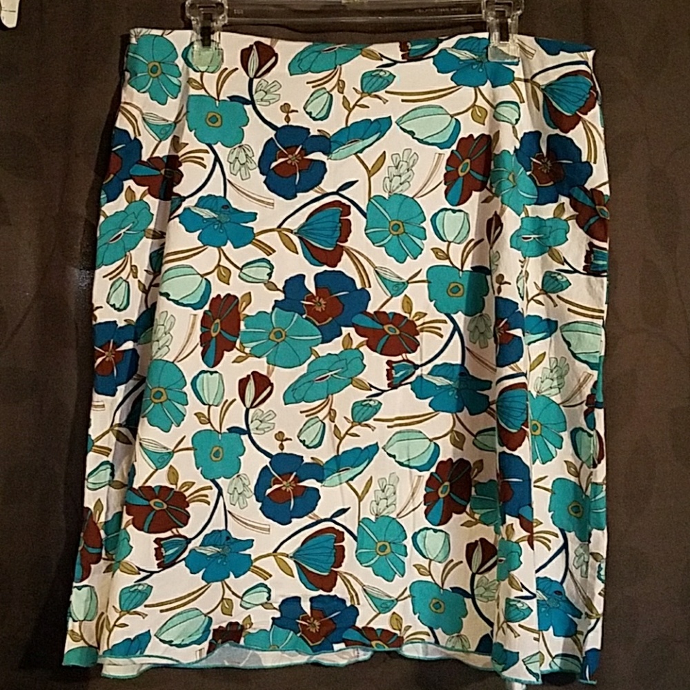 🌻 JPR Separates Teal and Brown Floral Skirt - 16